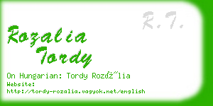 rozalia tordy business card